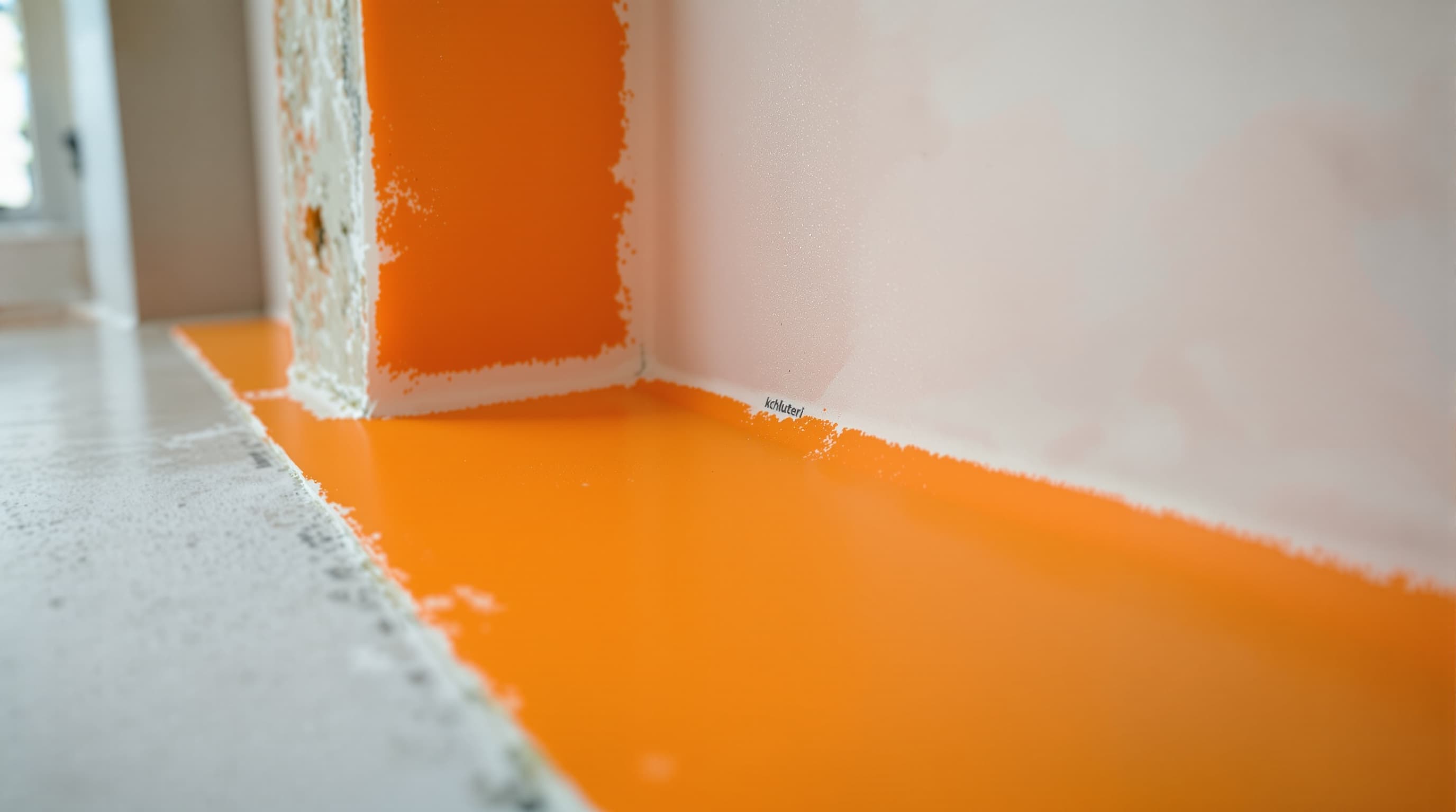 Schluter waterproofing membrane applied to a shower